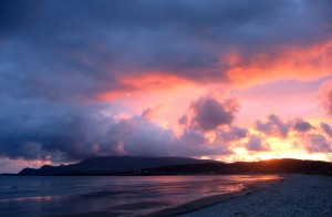   Sonnenuntergang am Strand von Keel